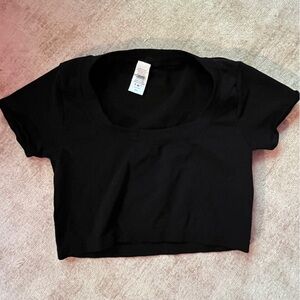 Kittenish Black Crop Top